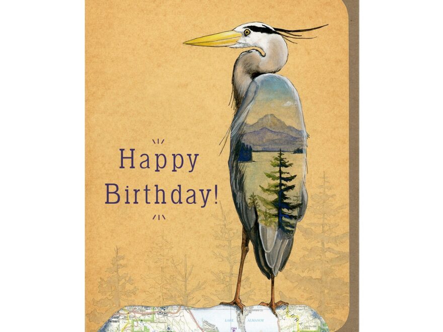 BIRTHDAY Blue Heron Birthday Card Etsy