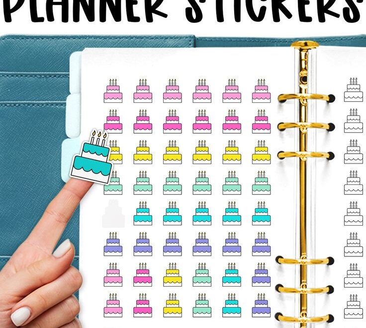 Birthday Planner Stickers Free Birthday Cake Stickers