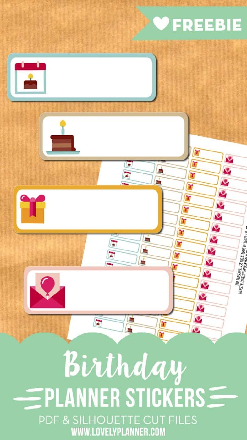 Free Printable Birthday Planner Stickers