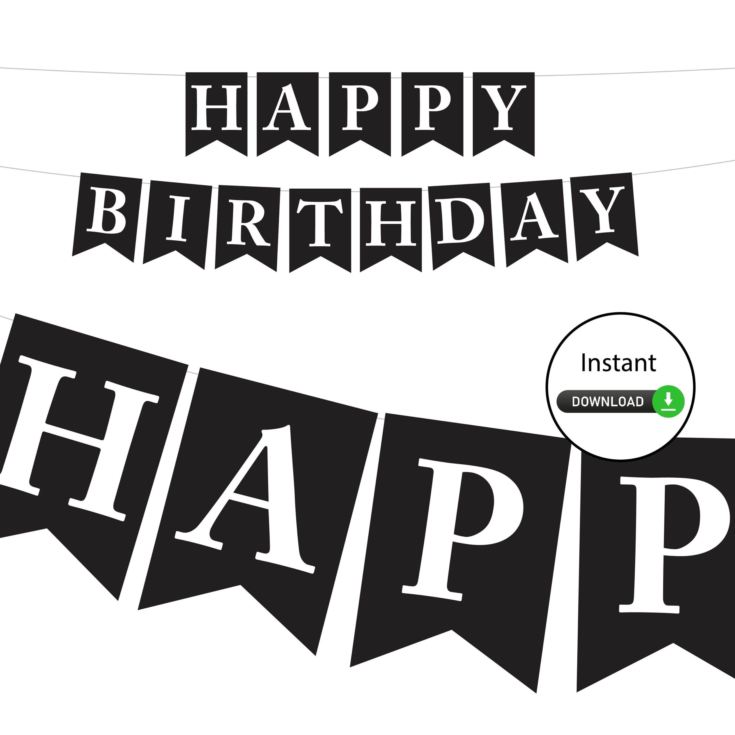 Printable Birthday Banner Black And White
