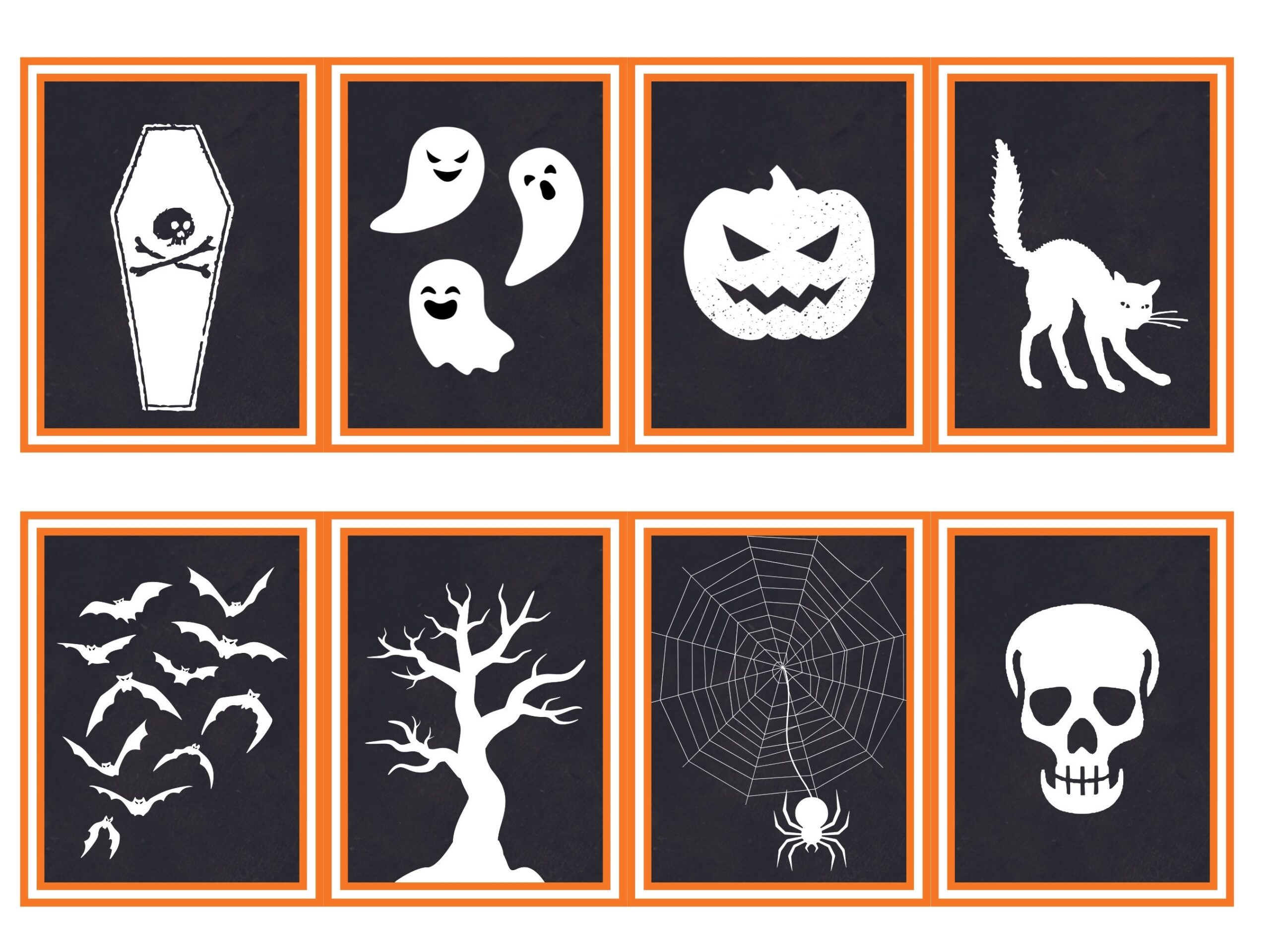 Black White Halloween Art Prints Halloween Instant Download Halloween Wall Art Gift Digital Download Spooky Season Etsy