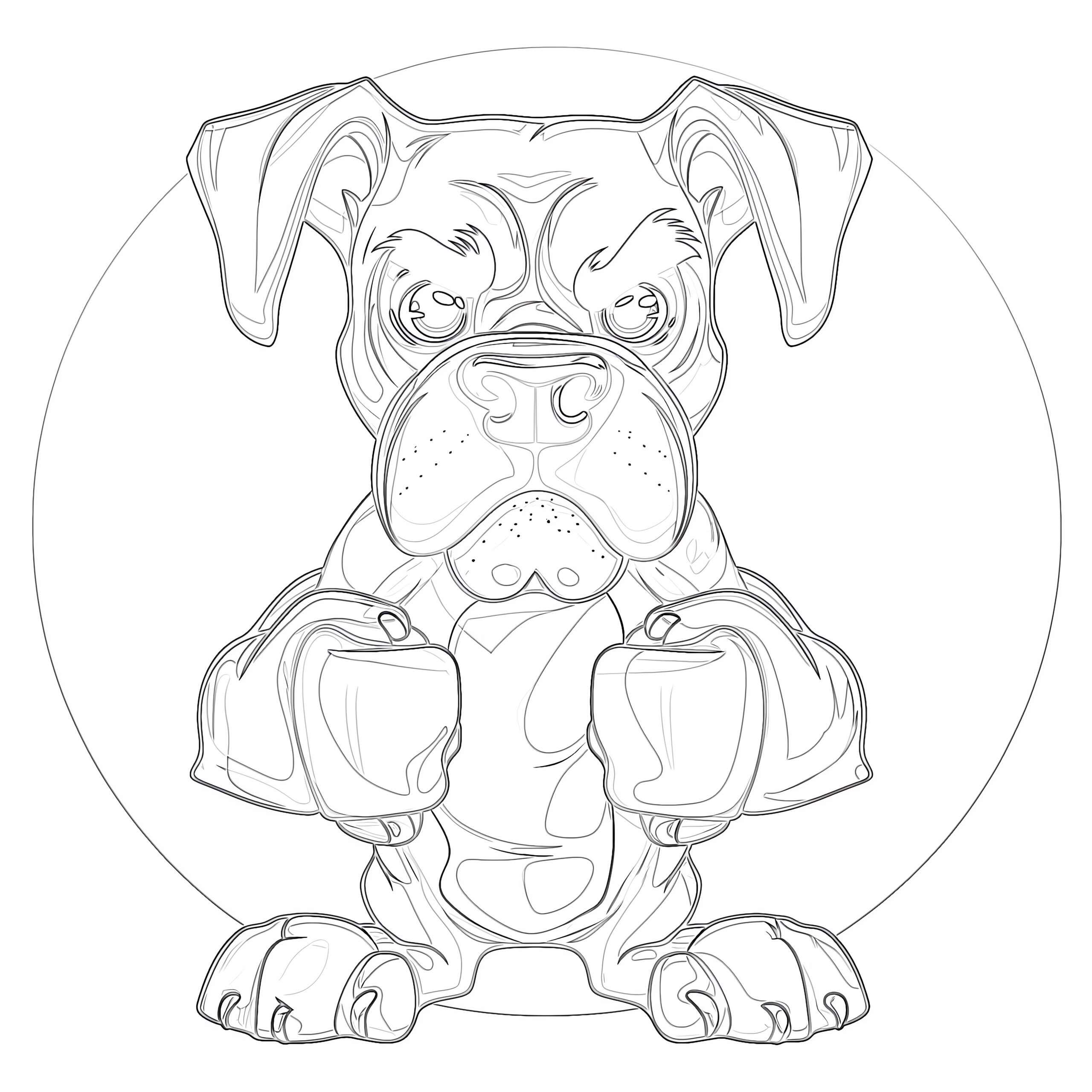 Boxer Dog Coloring Page Coloring Pages Mimi Panda