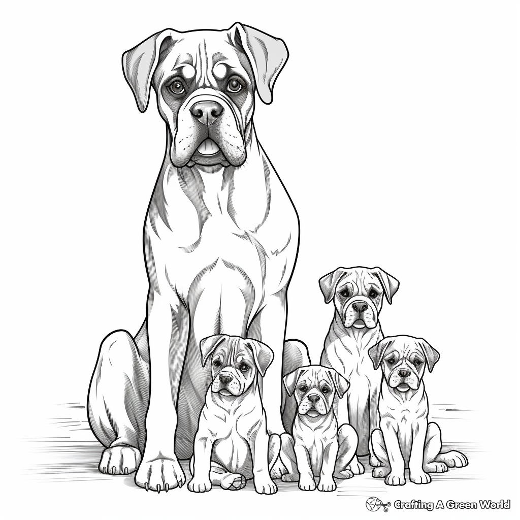 Printable Boxer Dog Coloring Pages