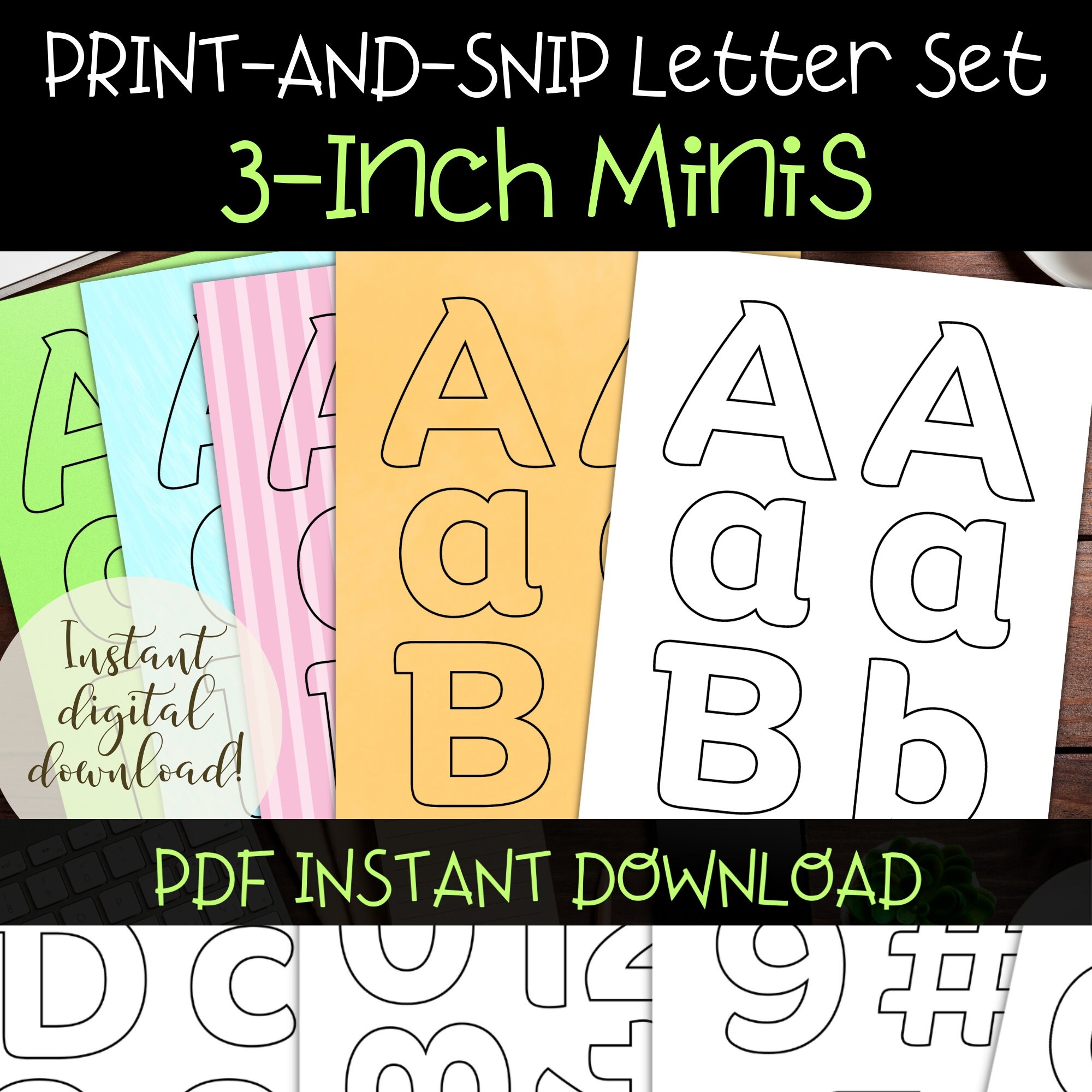 Bulletin Board Printable Letter Set Mini Size 3 Inch Letters Classroom Letters For Teachers DIY Signs Banners Alphabet And Numbers Etsy