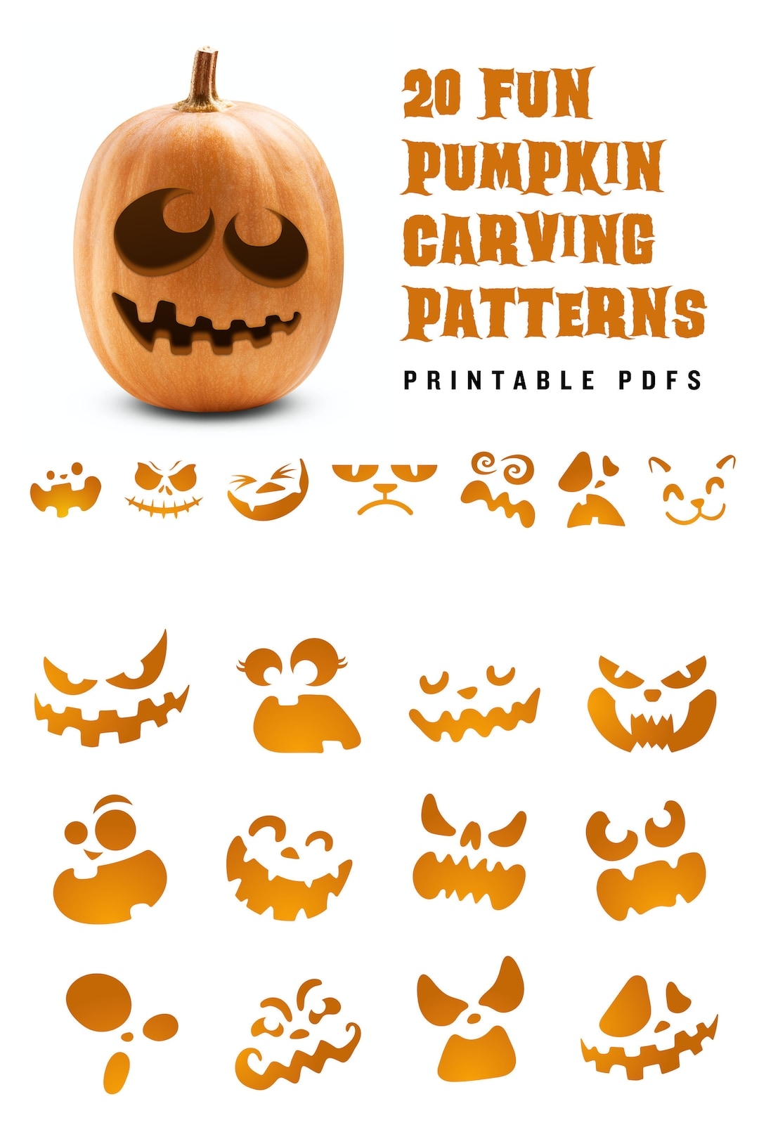 Cute Jack O Lantern Faces Printable