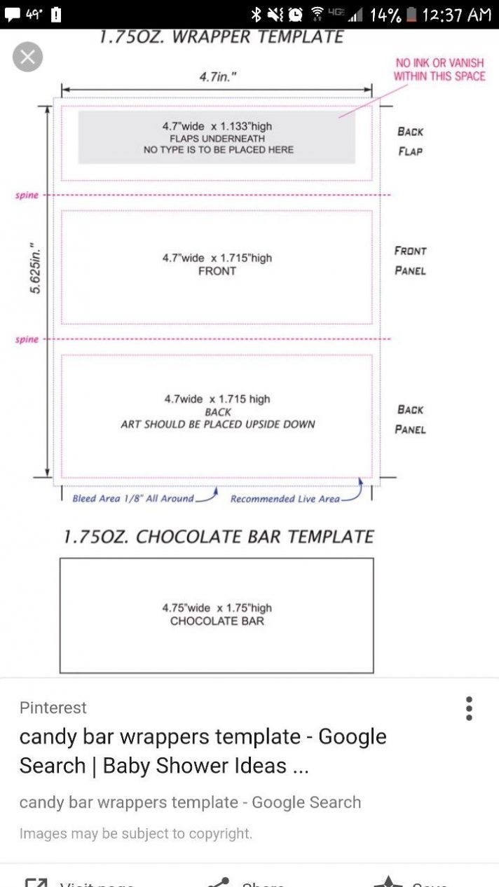 Free Printable 1.55 Oz Hershey Bar Wrapper Template