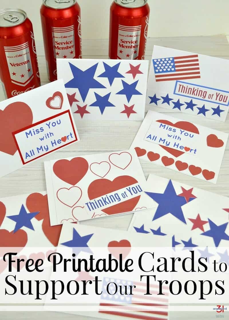 Cards To Support Our Troops Free Printable Organized 31