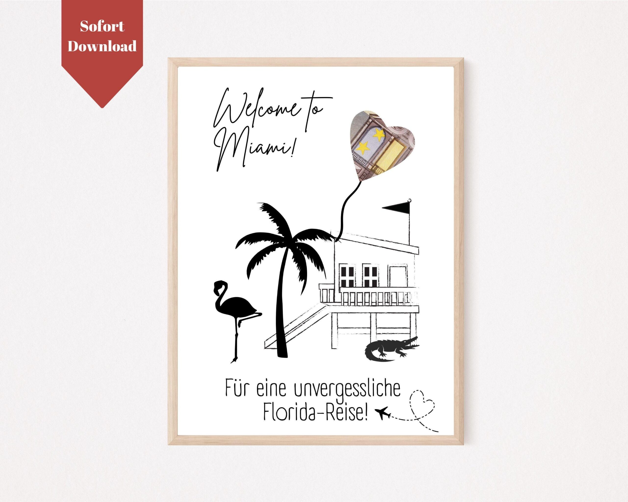 Cash Gift For Florida Trip Travel Fund For Miami Trip Make Cash Gift For USA Honeymoon Florida Vacation Printable Template PDF A4 Etsy