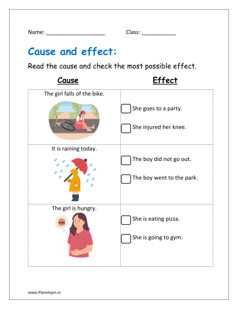Cause And Effect Worksheets Grade 1 Planetspin in