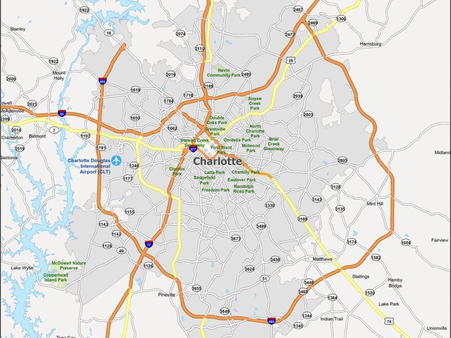 Charlotte Map North Carolina GIS Geography