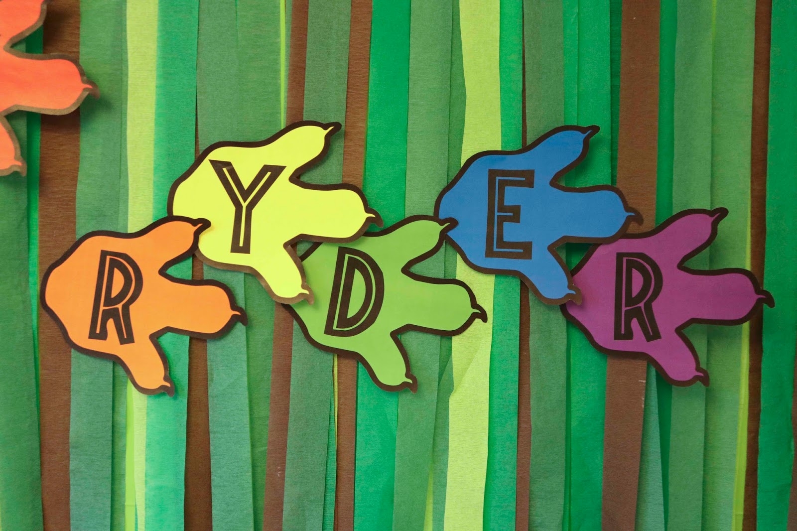 ChemKnits Dinosaur Footprint Birthday Banner