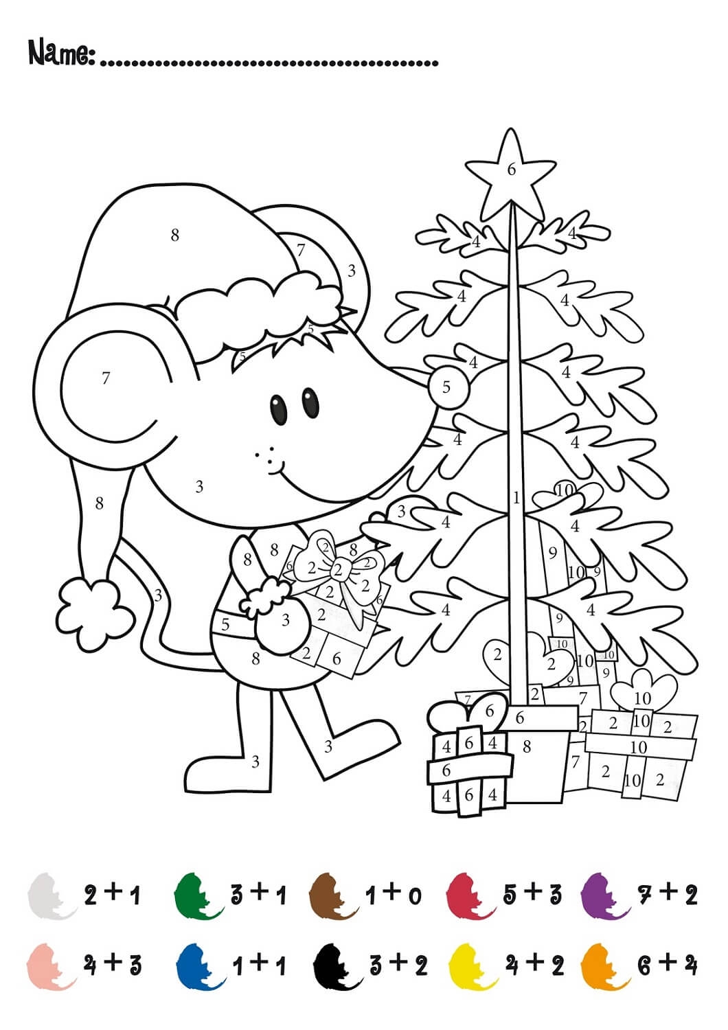 Math Christmas Coloring Pages Printable