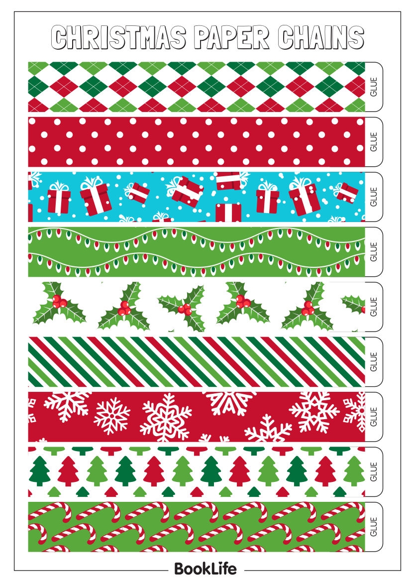 Christmas Paper Chains Activity Sheet BookLife Worksheets Library