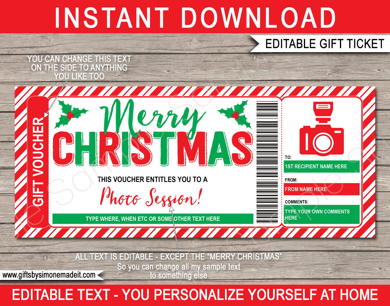 Free Printable Photography Gift Certificate Template