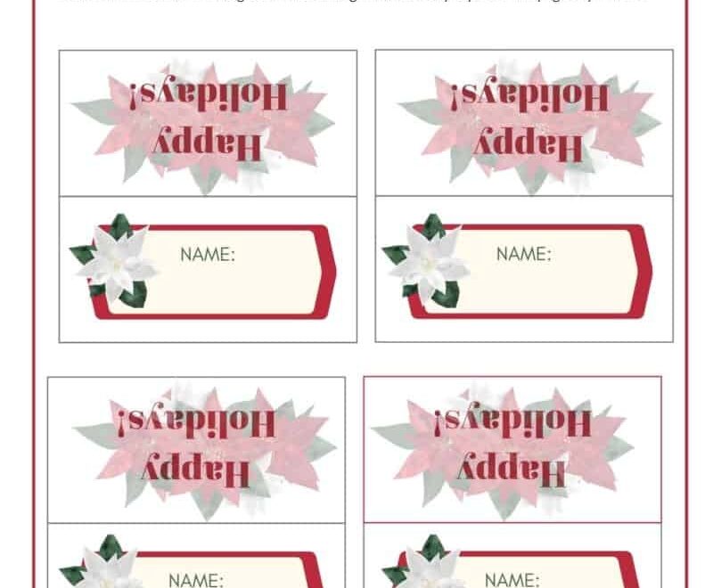 Christmas Place Cards Printables DIY Templates