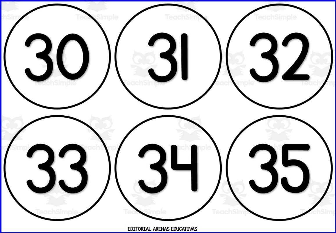 CIRCLE NUMBERS 1 TO 100 Black And White Version By Teach Simple