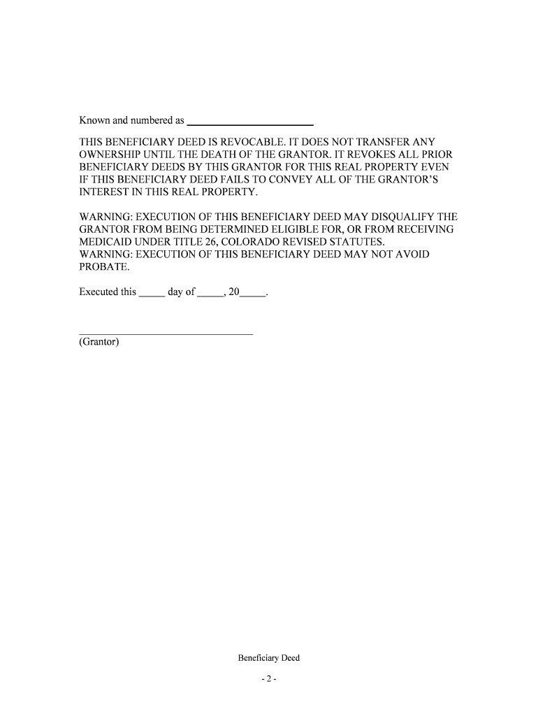 Colorado Beneficiary Deed Pdf Free Fill Out Sign Online DocHub
