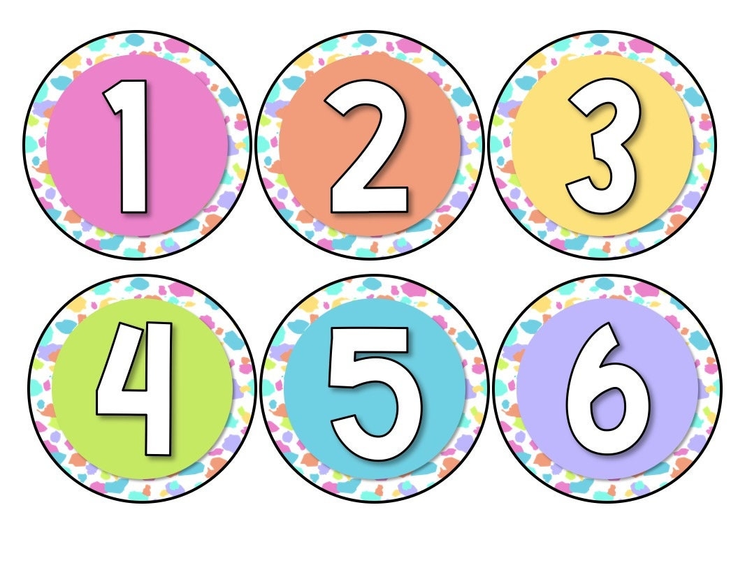 Colorful Circle Number Labels 1 100 Etsy Worksheets Library