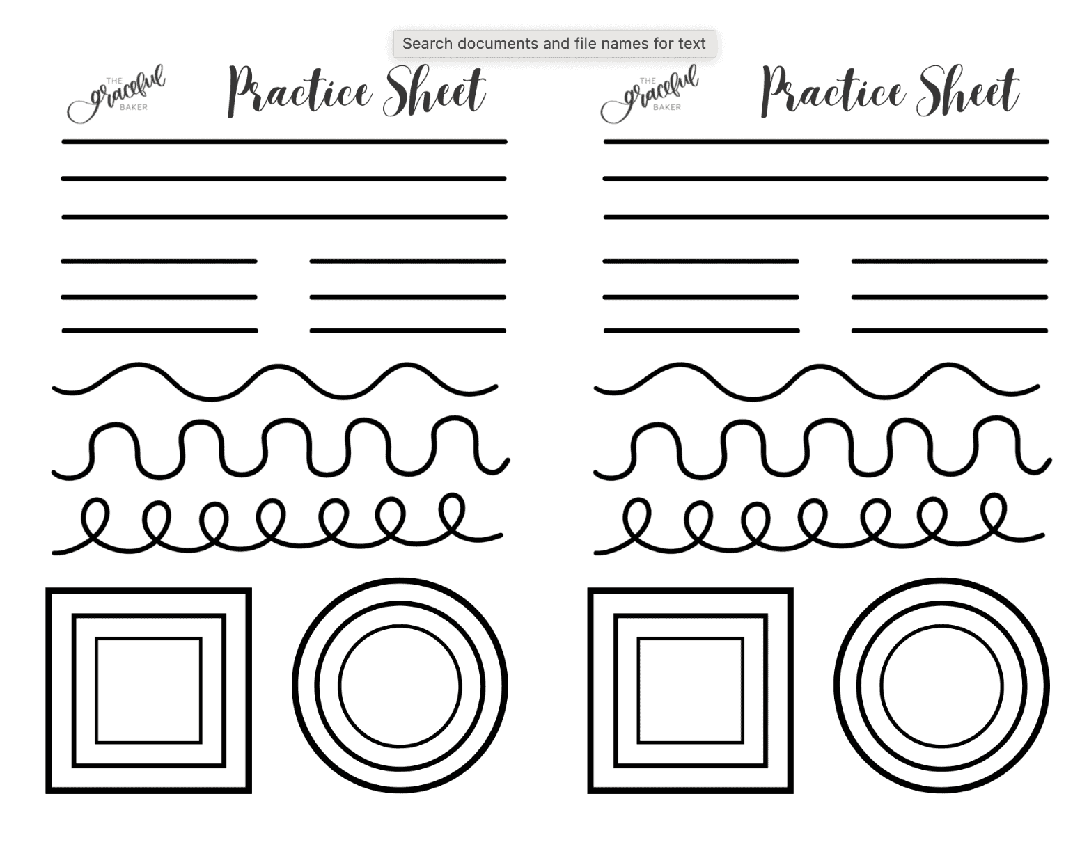 Printable Cake Decorating Practice Sheets