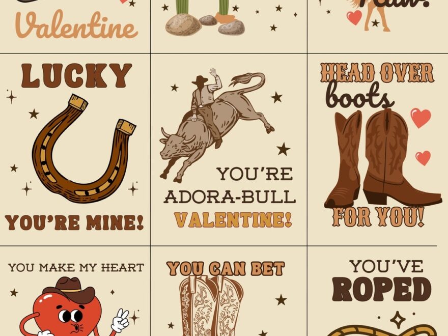 Cowboy Valentines Cards Etsy