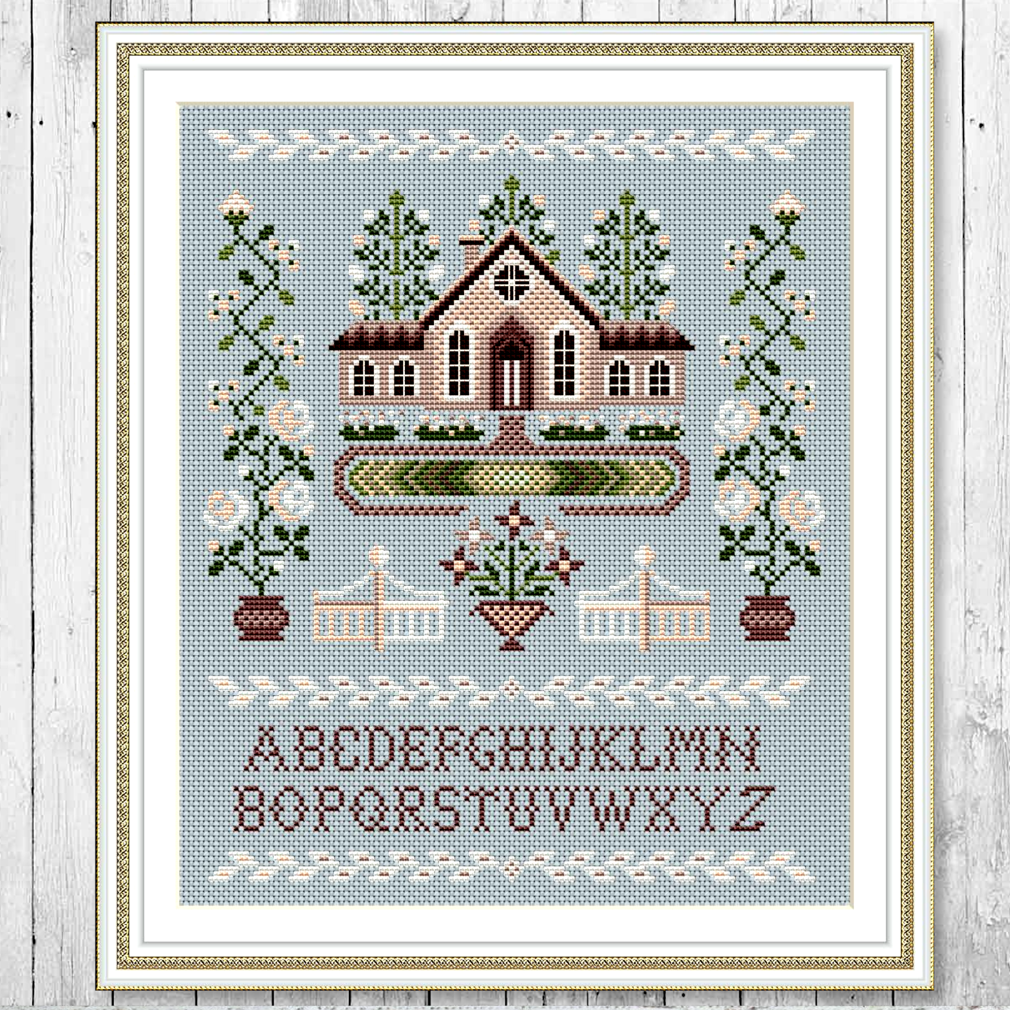 Cross Stitch Pattern Sampler Primitive Home Sweet Home Embroidery Vintage PDF Instant Download 159 Crealandia