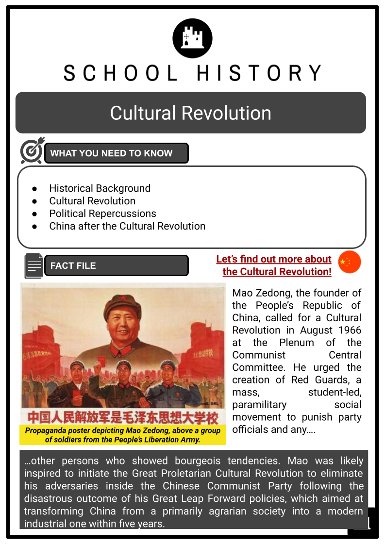 Cultural Revolution Background Policies History Worksheets