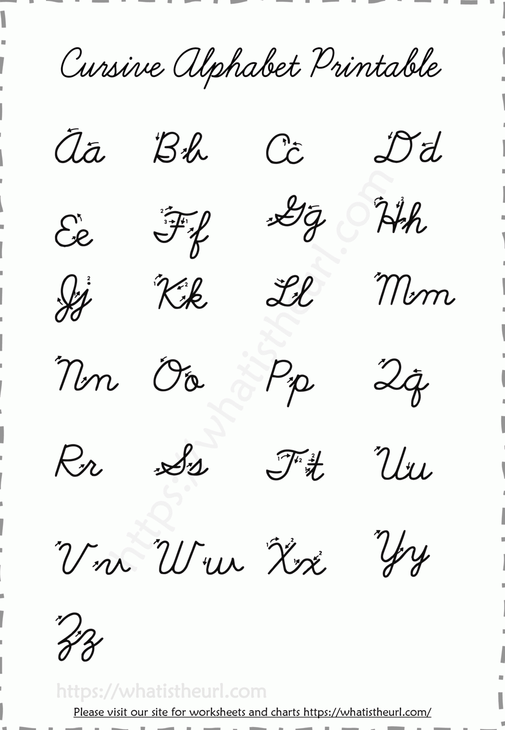 Free Printable Cursive Alphabet Chart