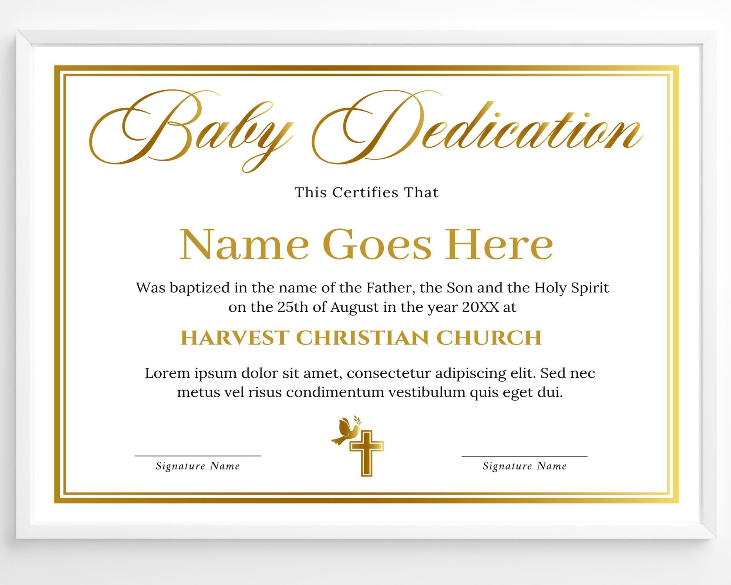 Free Printable Baby Dedication Certificate