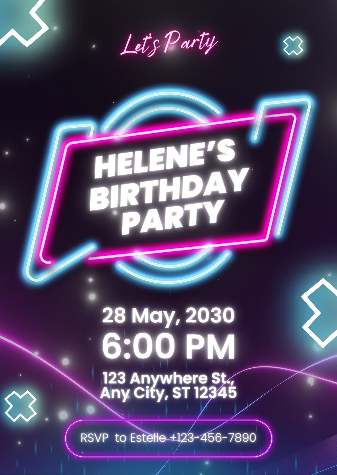Customize 155 Neon Party Invitations Templates Online Canva