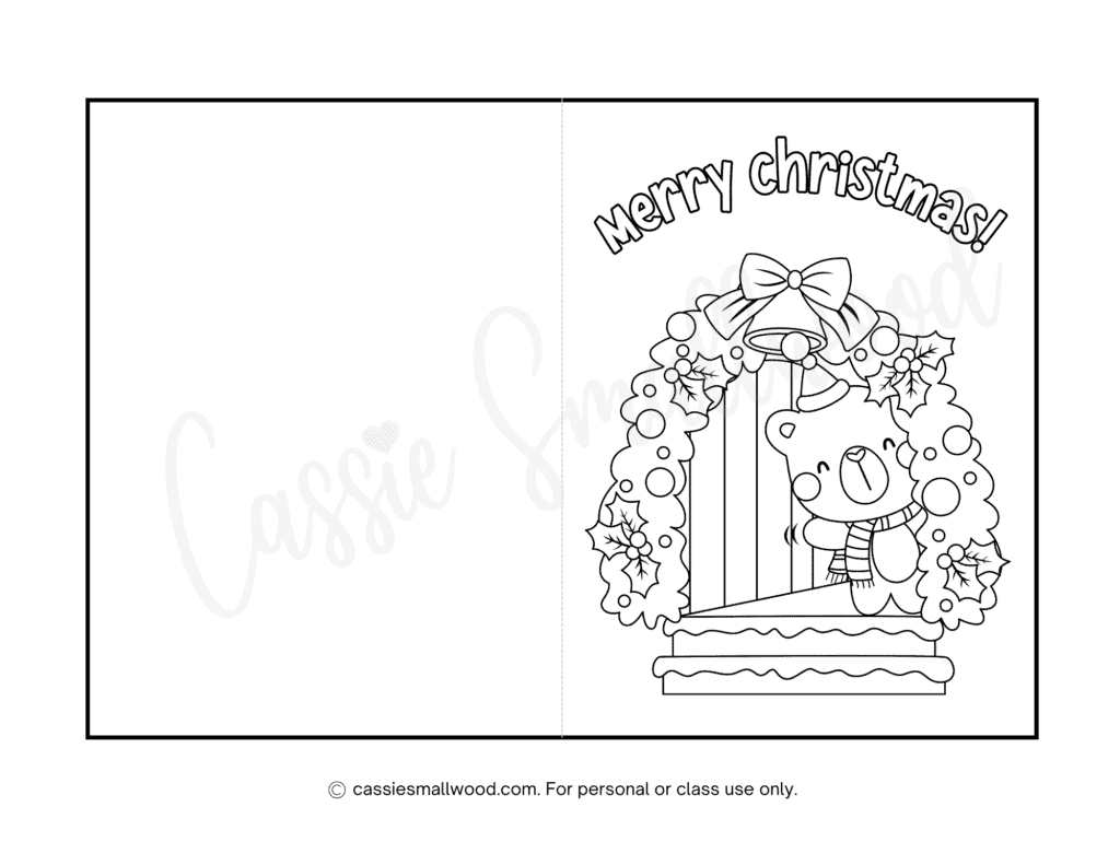 CUTE Christmas Cards To Color Cassie Smallwood