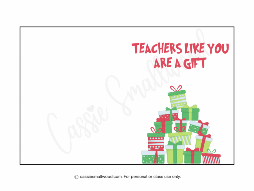 Cute Funny Teacher Christmas Cards Free Printable Cassie Smallwood