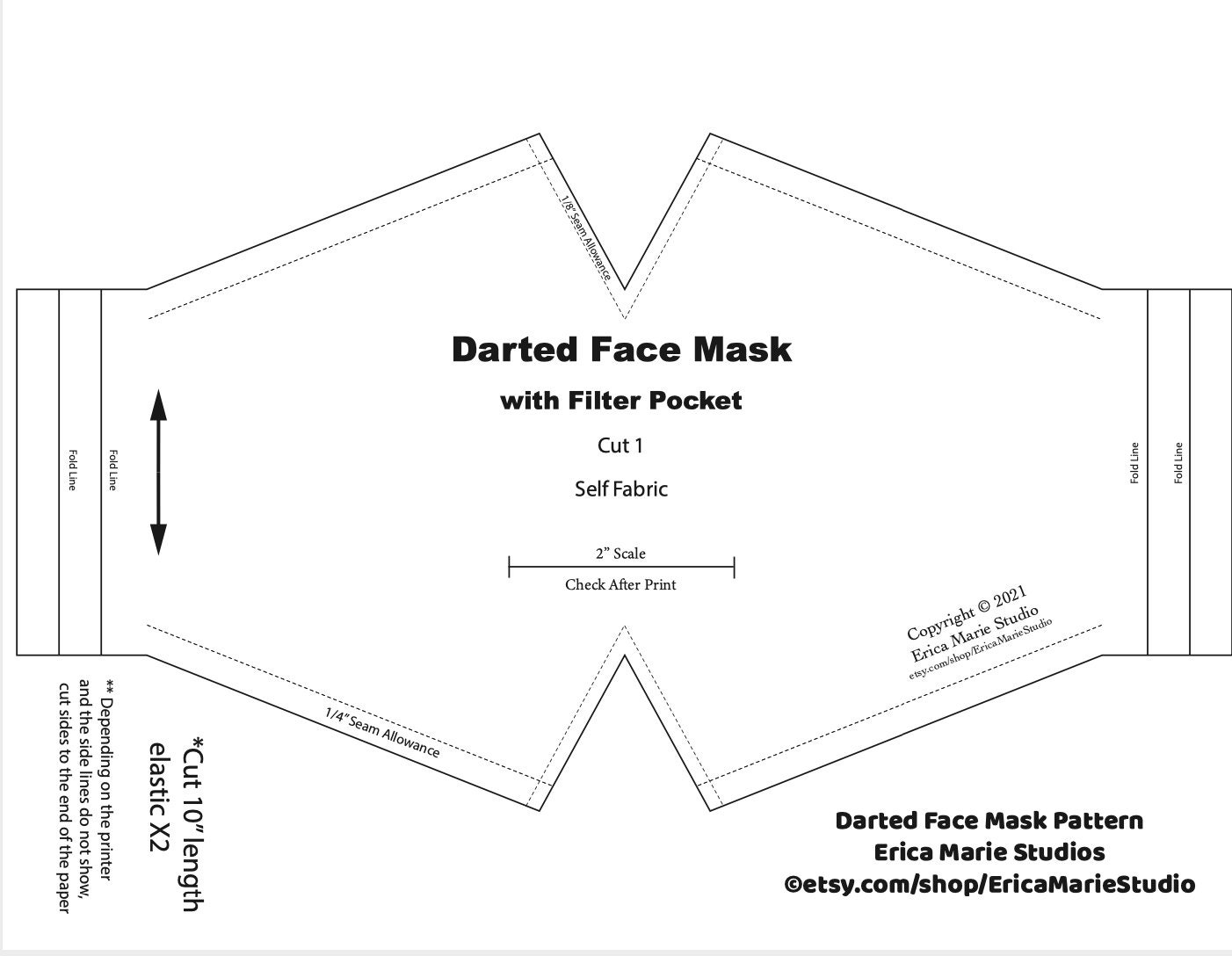 Darted Face Mask With Filter Pocket Pattern Downloadable Etsy