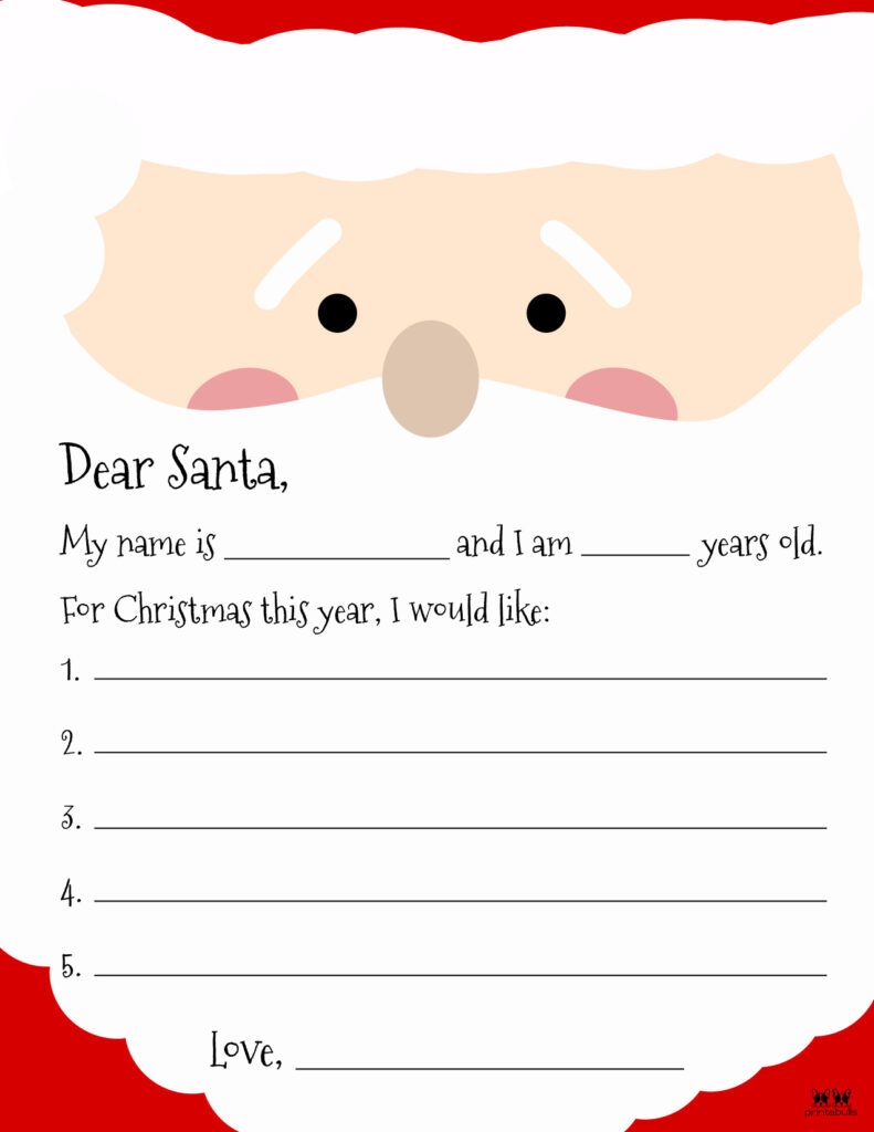 Santa Letter Writing Paper Printable