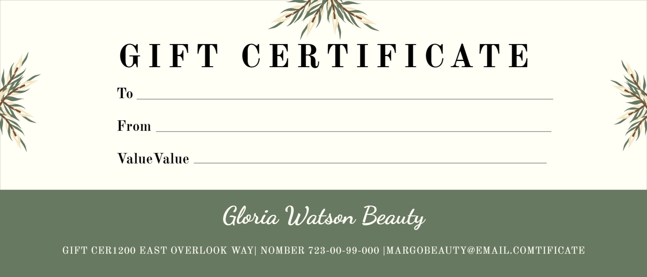 Printable Gift Certificate Template Free