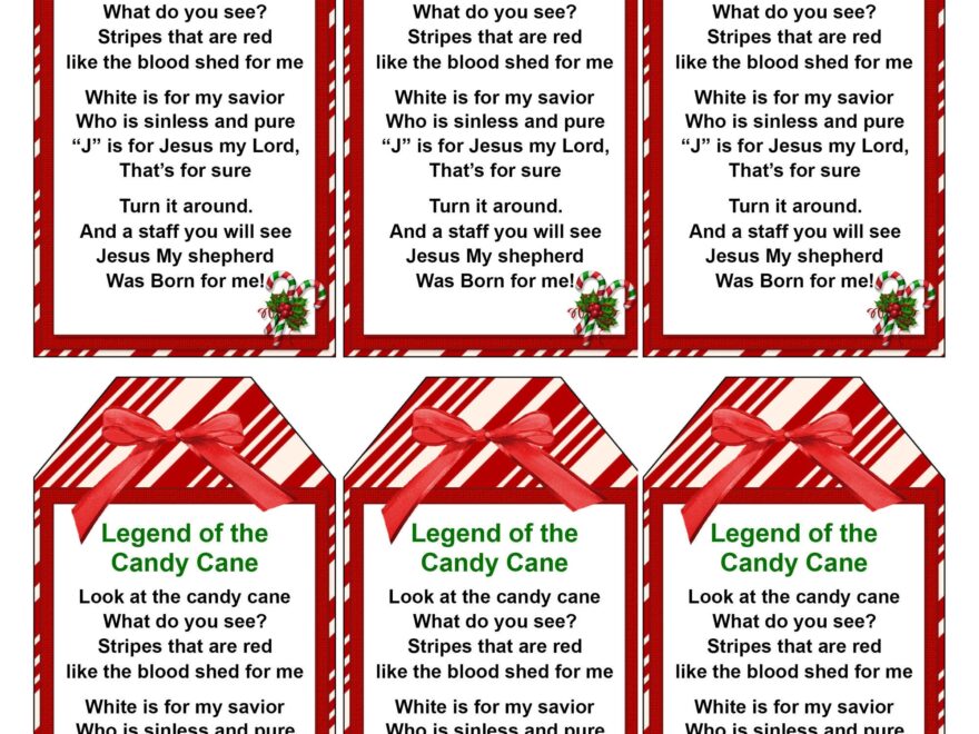 Digital Printable Assorted Large Holiday Gift Tags Legend Of The Candy Cane Christmas Story Of The Candy Cane Etsy