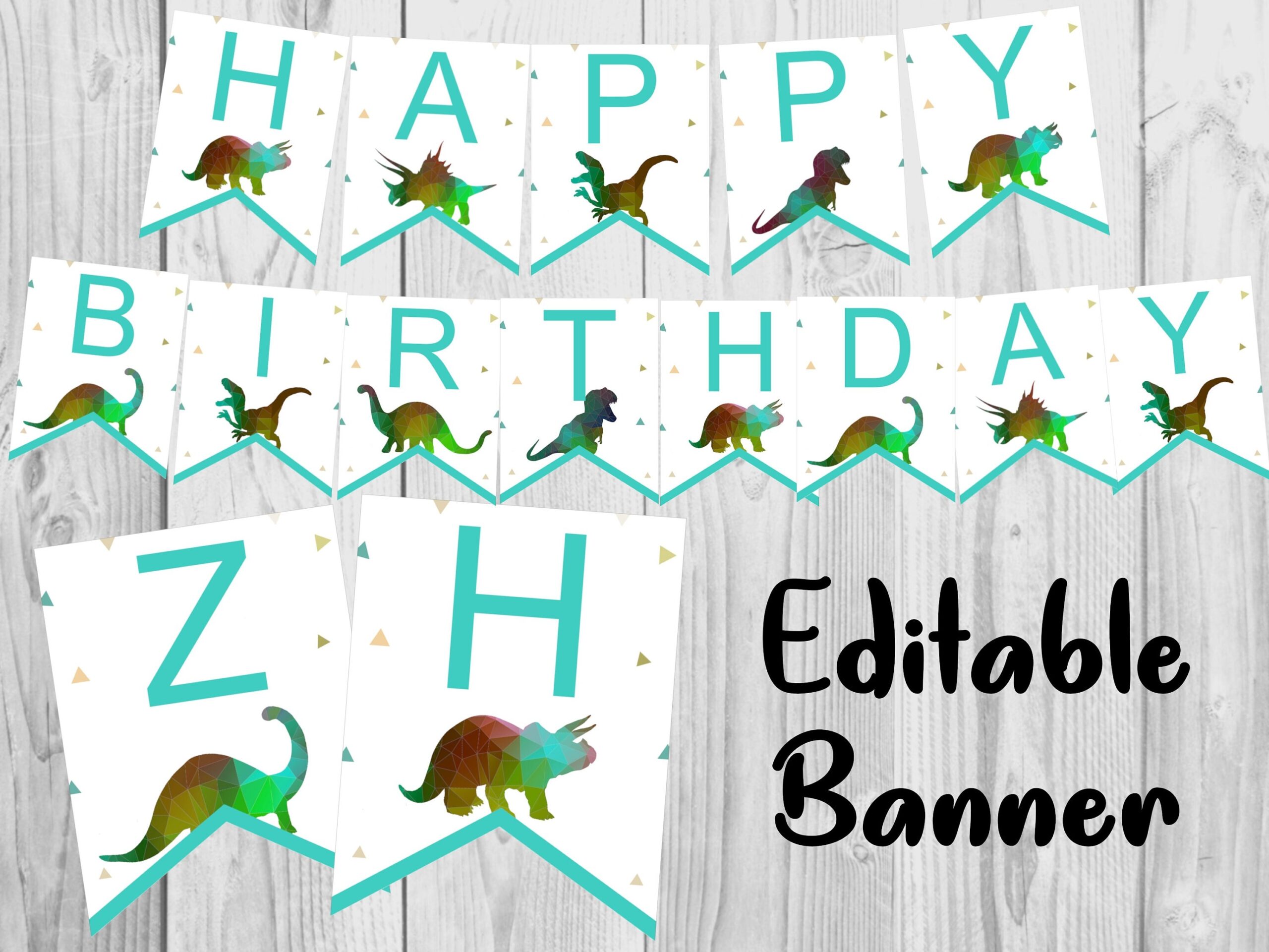 Free Printable Dinosaur Birthday Banner
