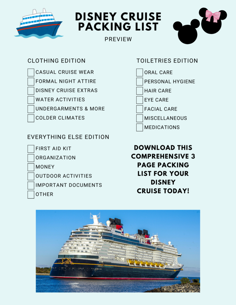 The Best Printable Disney Cruise Checklist