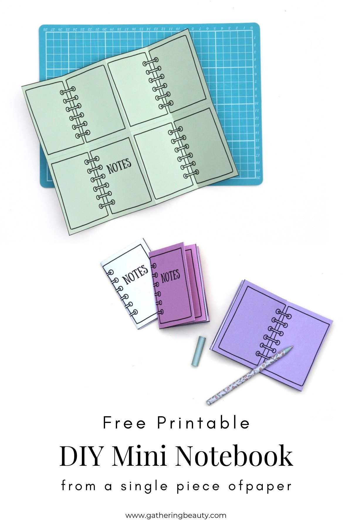 DIY Mini Notebooks Using One Sheet Of Paper Free Template Gathering Beauty