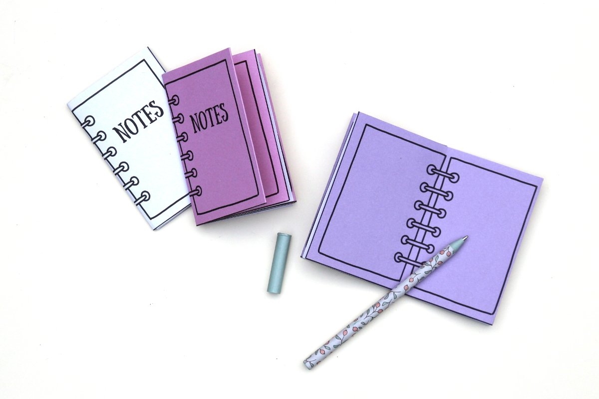 DIY Mini Notebooks Using One Sheet Of Paper Free Template Gathering Beauty
