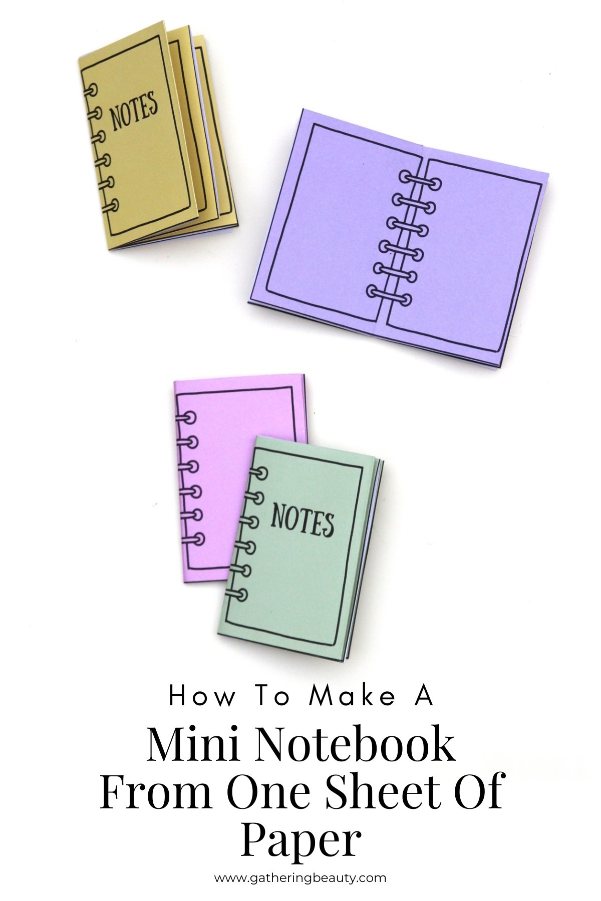 DIY Mini Notebooks Using One Sheet Of Paper Free Template Gathering Beauty