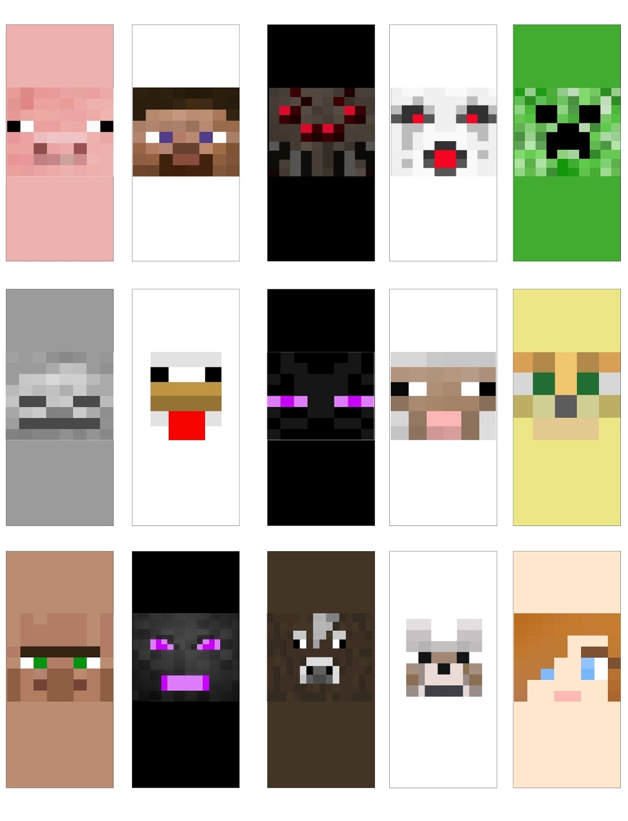 DIY Party Mom Minecraft Faces Mini Candy Bar Wrappers