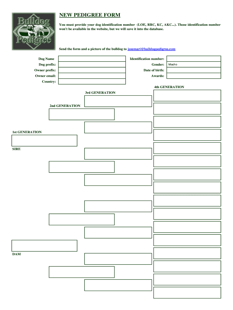 Dog Pedigree Template Fill Out Sign Online DocHub