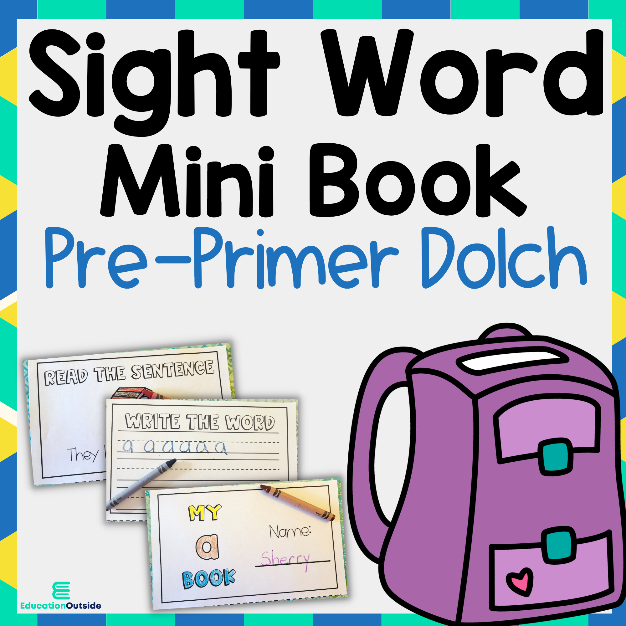 Dolch Pre Primer Sight Word Mini Books Color And B W Versions Included 