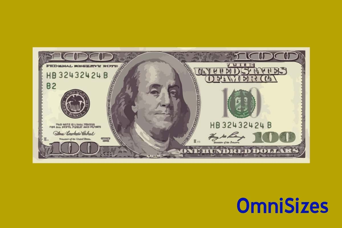 100 Dollar Bill Printable Actual Size