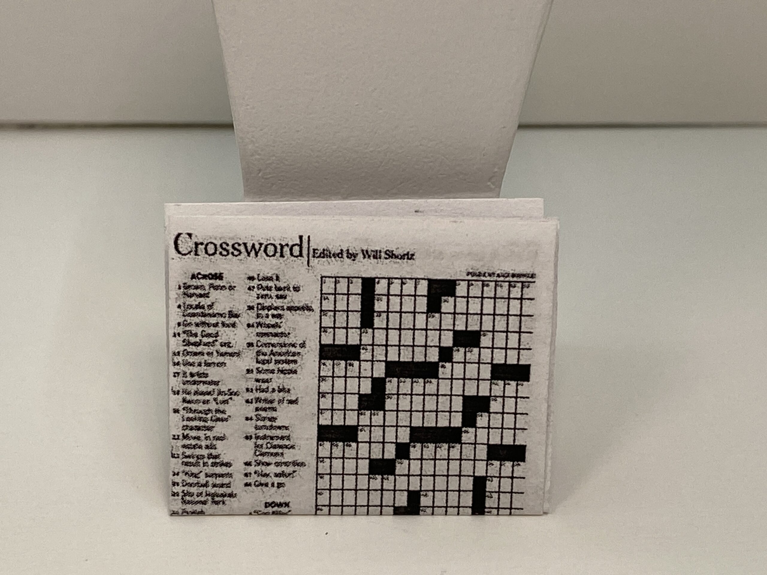 Dollhouse Miniature Crossword Puzzle Game Newspaper Kitchen Table Den Game 1 12 Scale Accessories Diorama Room Box Etsy