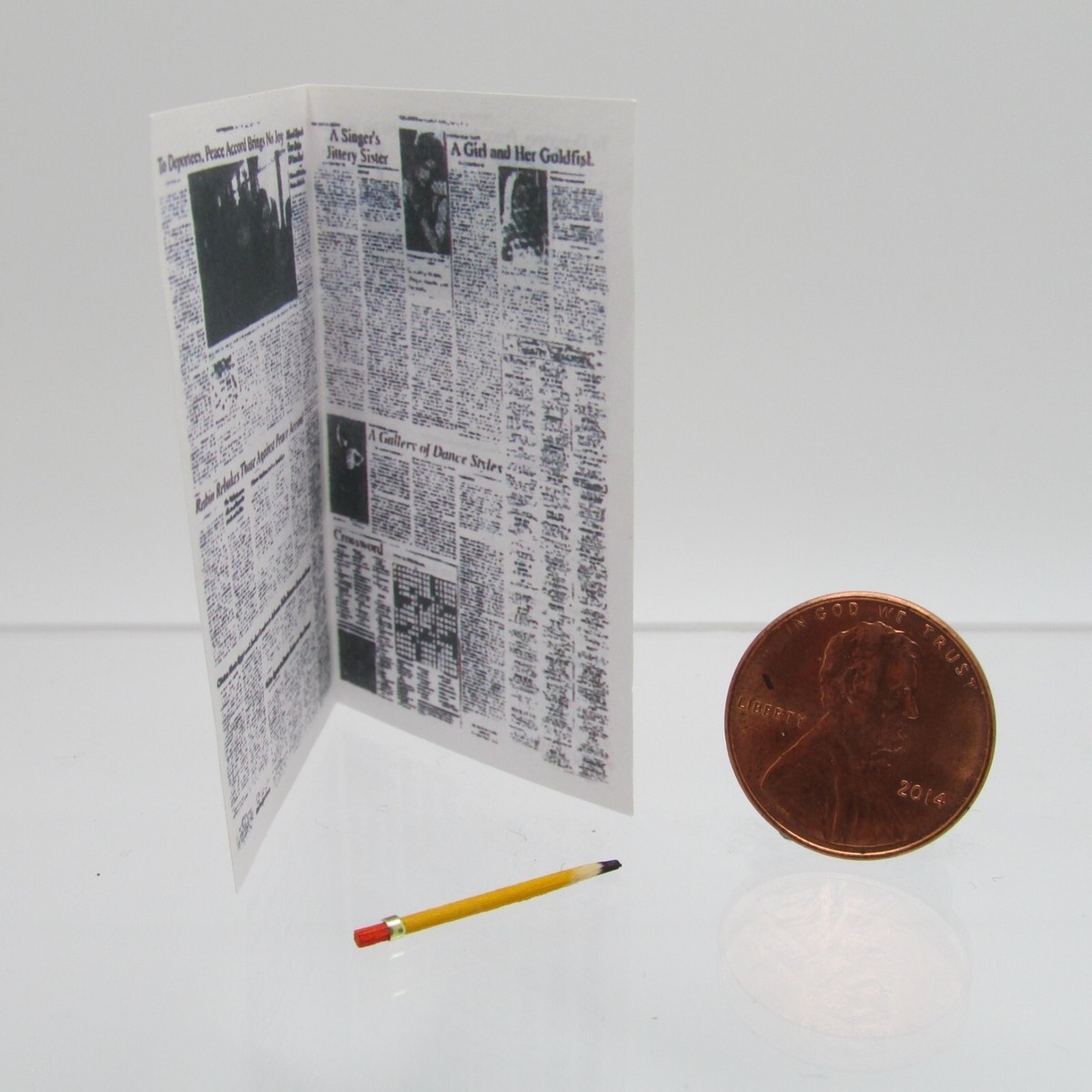 Dollhouse Miniature Newspaper With Crossword Puzzle And Pencil IM65119 EBay