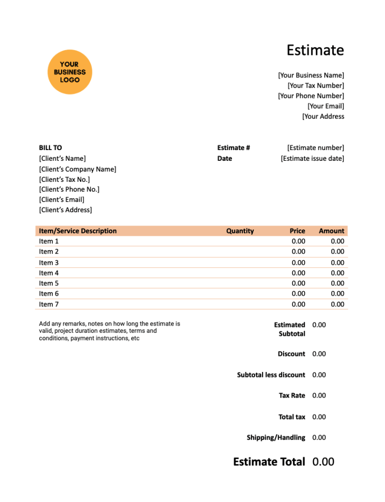 Download Free Editable Painting Estimate Templates Bookipi