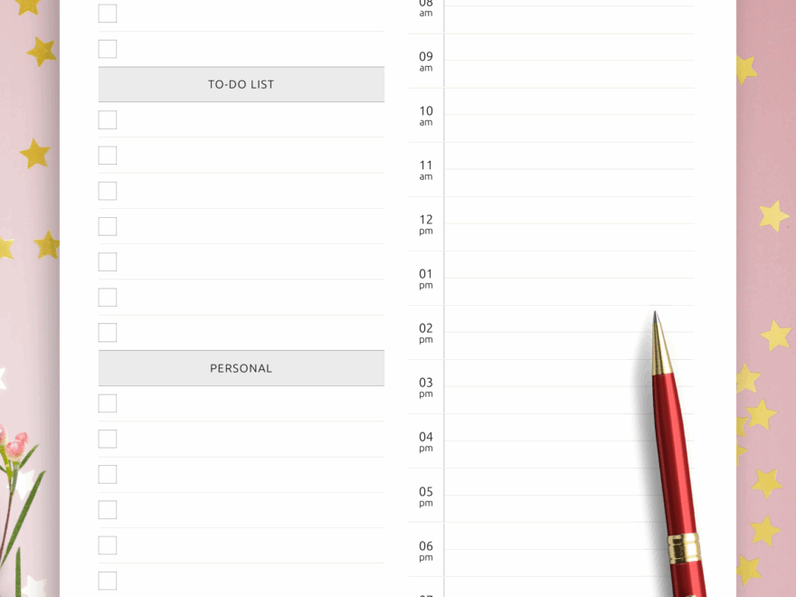 Download Printable Daily Planner Template With Mood And Water Tracker PDF