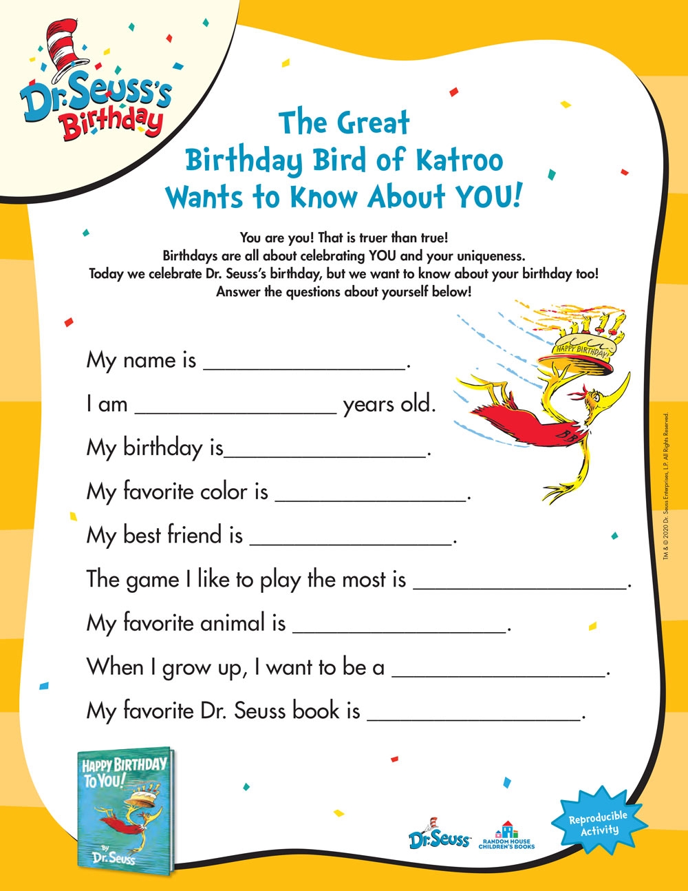 Dr Seuss Preschool Activities Printables