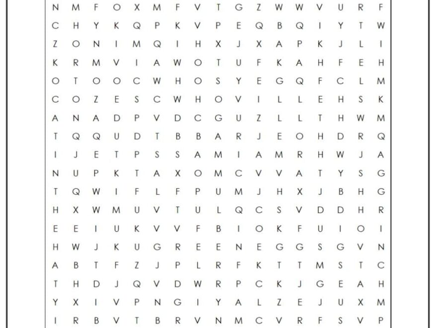 Dr Seuss Word Search Monster Word Search